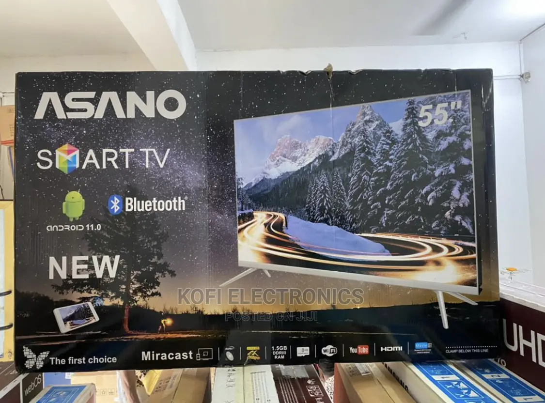 Asano 55′′ UHD Smart Satellite TV – Black