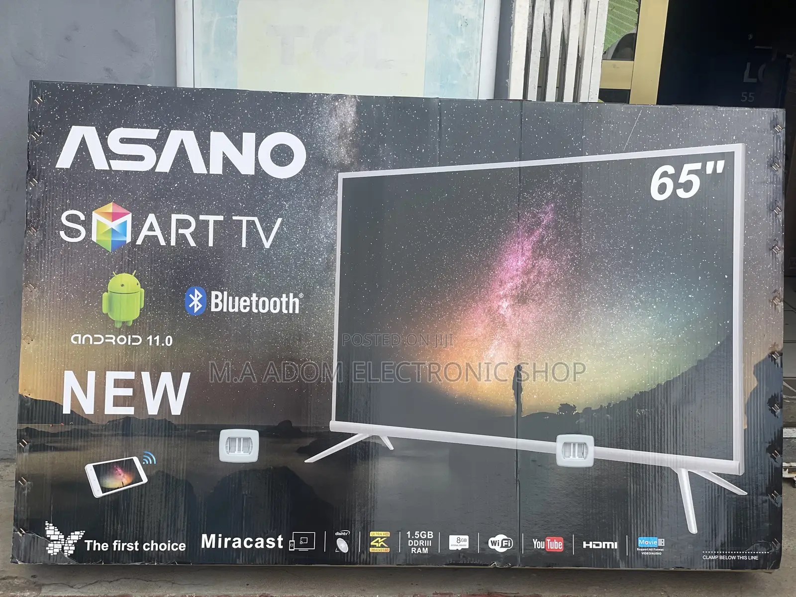 Brand New Asano 65” UHD Smart Led Tv+ Free Mount