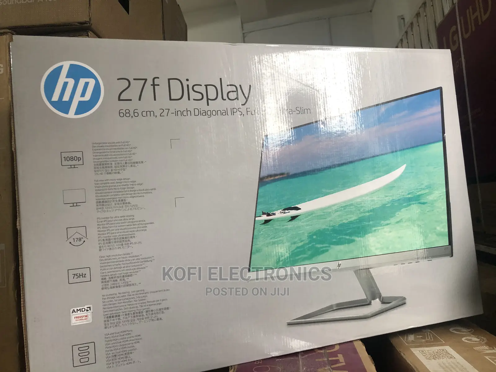 No Bezel HP 27F Display 27inch Fullhd Ultra-Slim Backlit LED