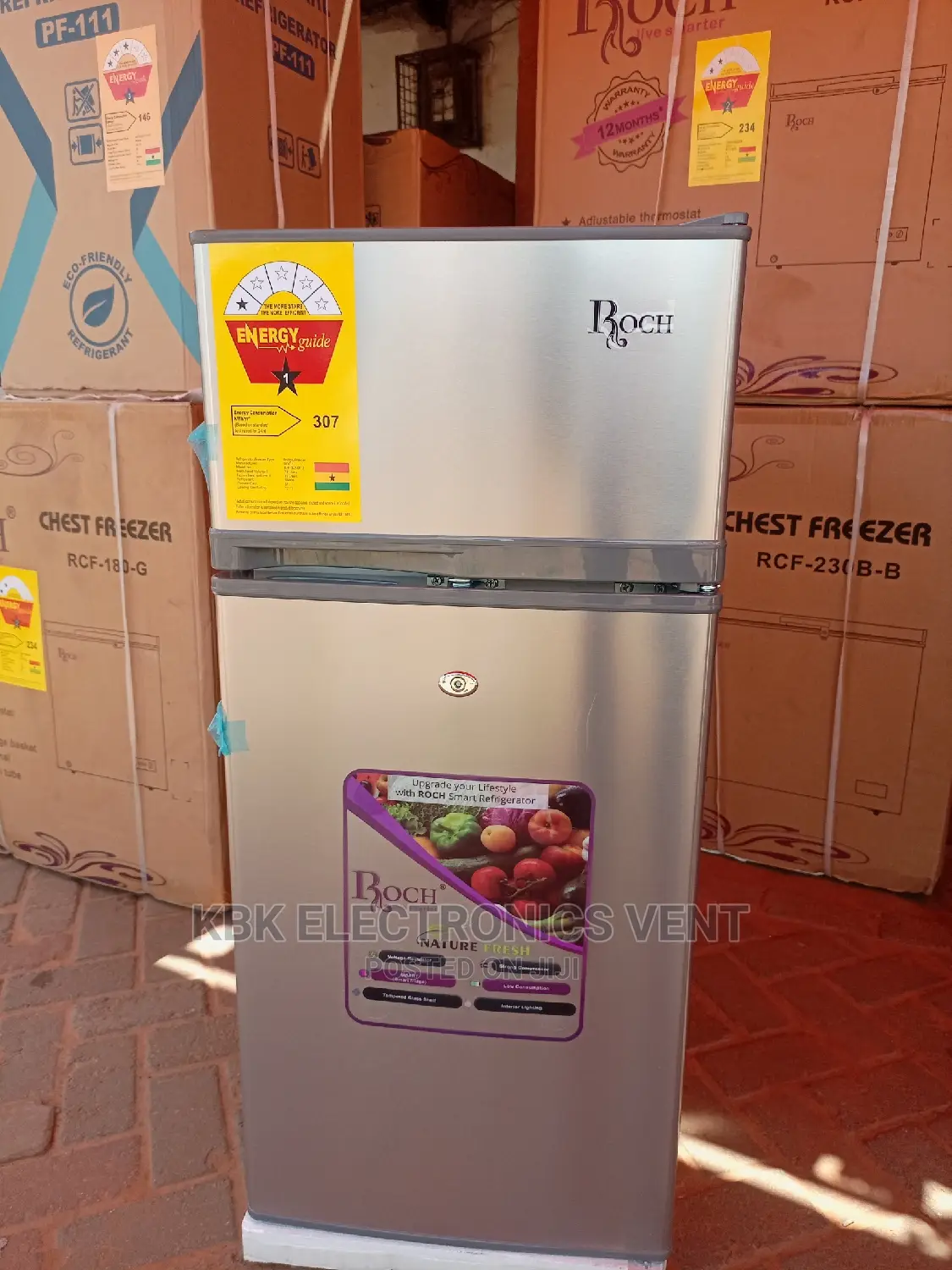 Roch 95ltr(Rf125 Silver) Double Door Refrigerator