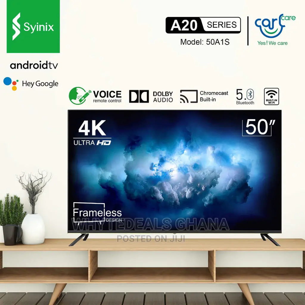 Syinix 50 Inch Uhd 4K Smart Satellite LED TV