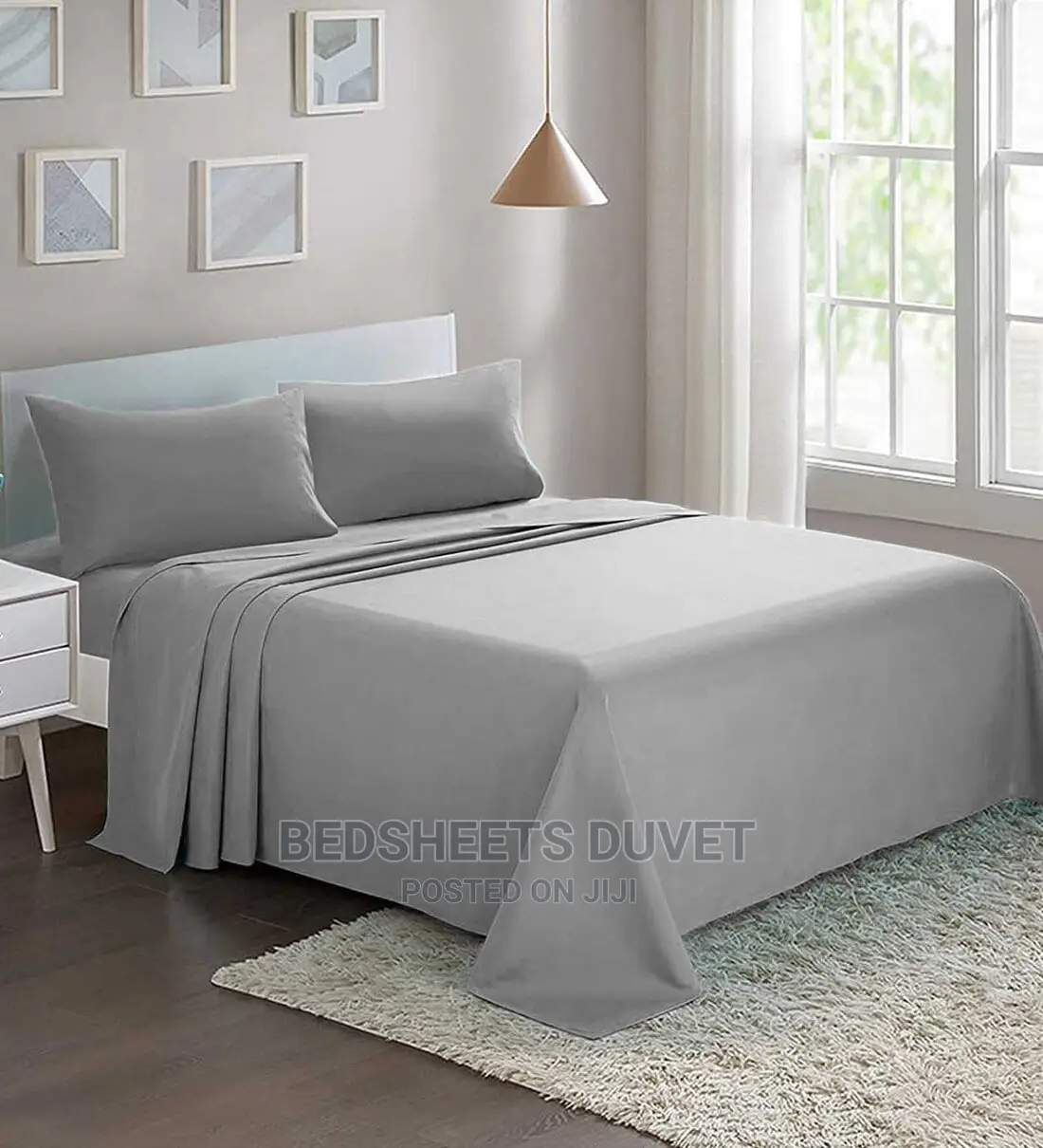 Grey Bedsheet Set (Fitted)