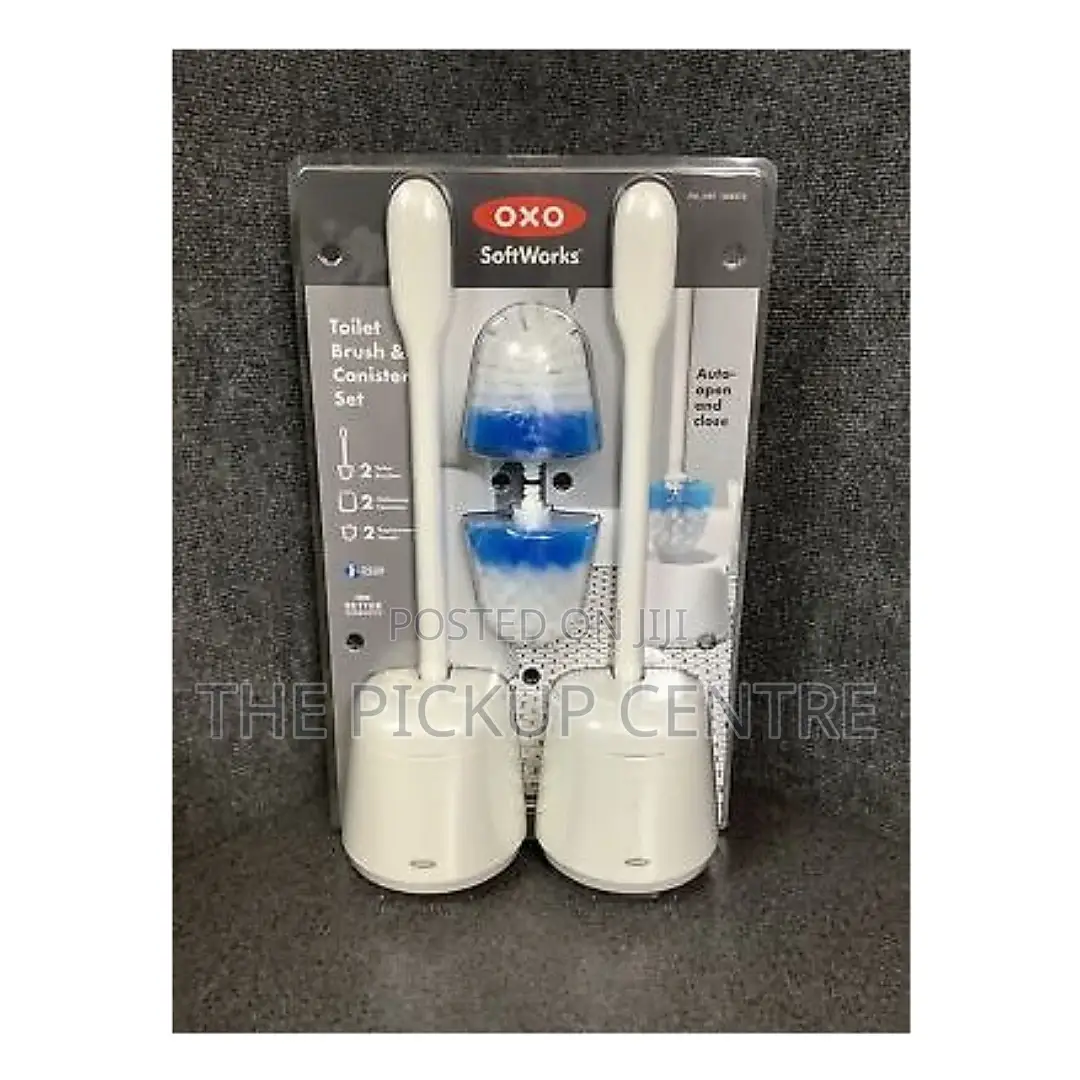Oxo Toilet Brush Canister Set Two Replacement Brush Heads