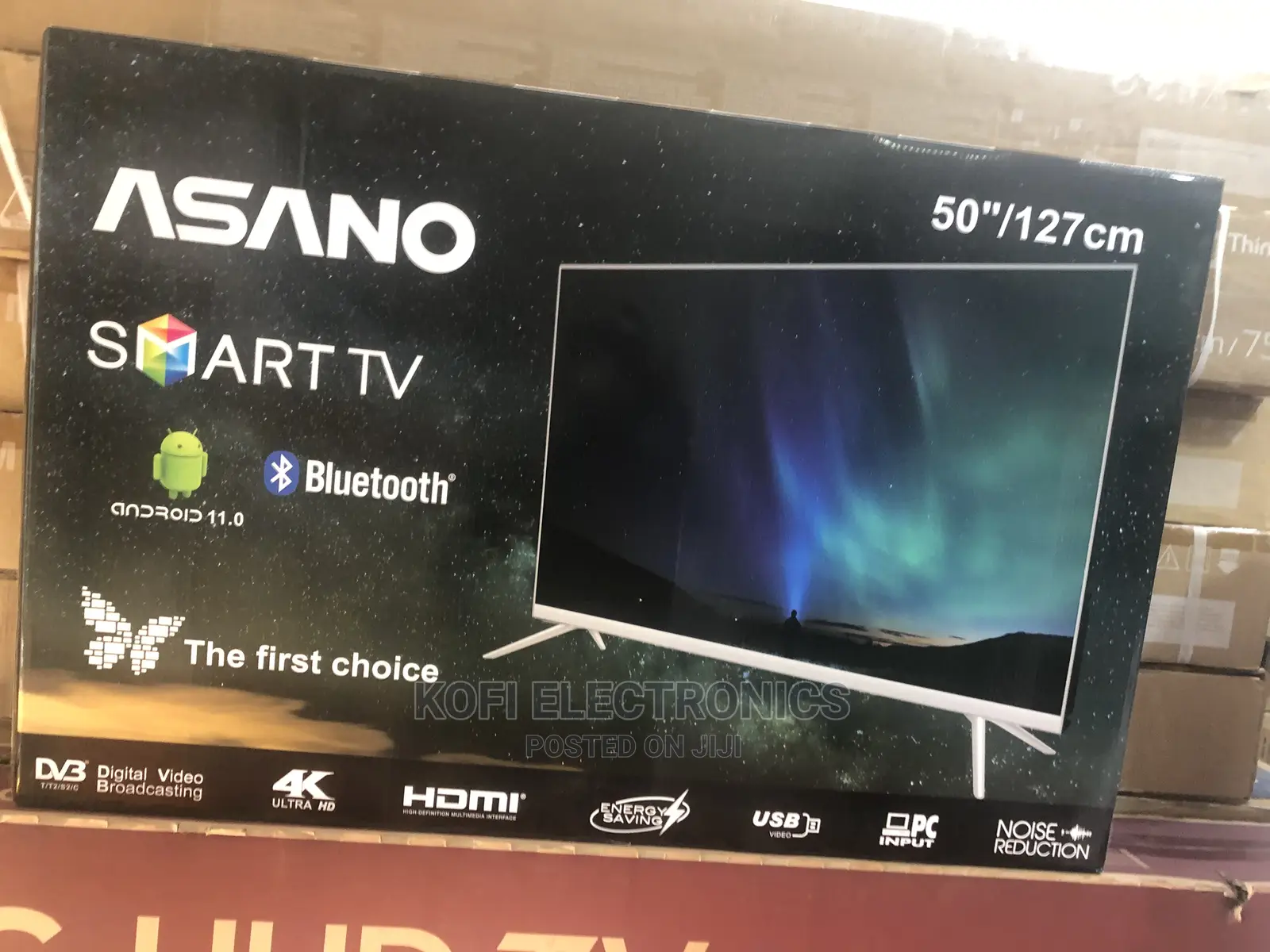Crystal Clear Asano 50′′inches Ultra HD Smart LED TV – Black