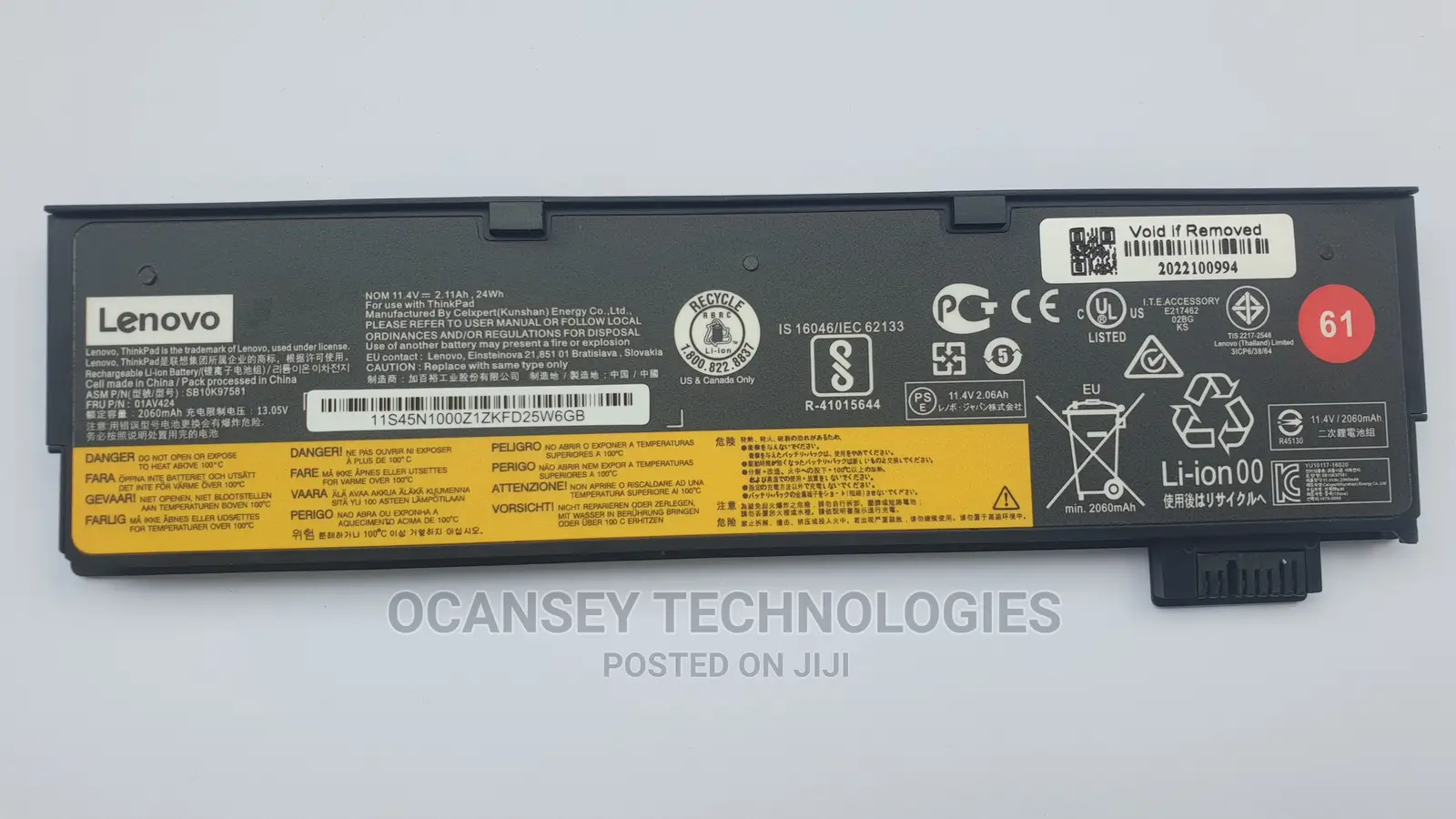 Original Lenovo T470,T480,T570,P51s Battery 01av427