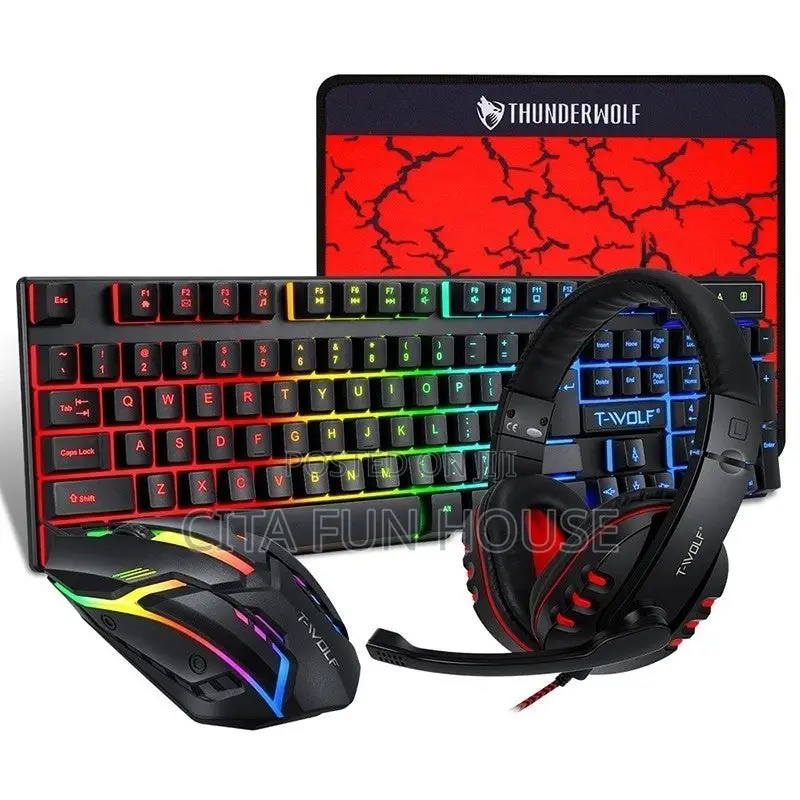 TF800 RGB Keyboard Mouse Headphone 4 in 1 Gaming Keyboard