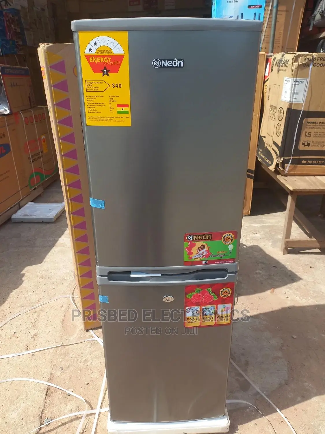 Neon Double Door Fridge 140 Litres Bottom Freezer