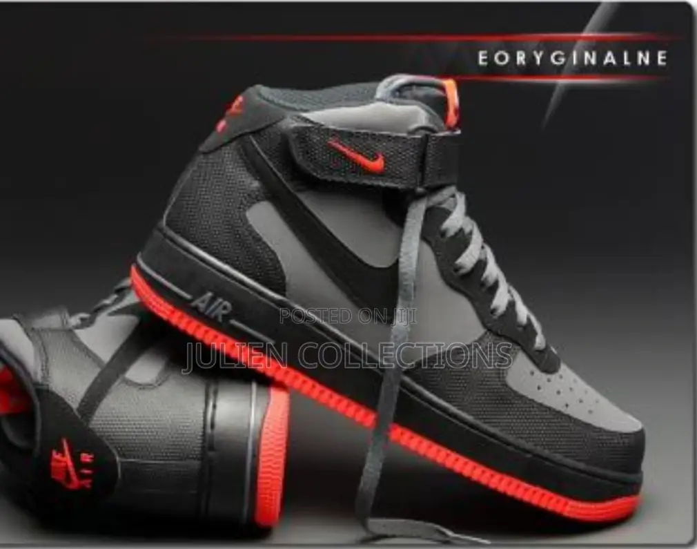 Nike Air Force 2 Long Black Grey and Red