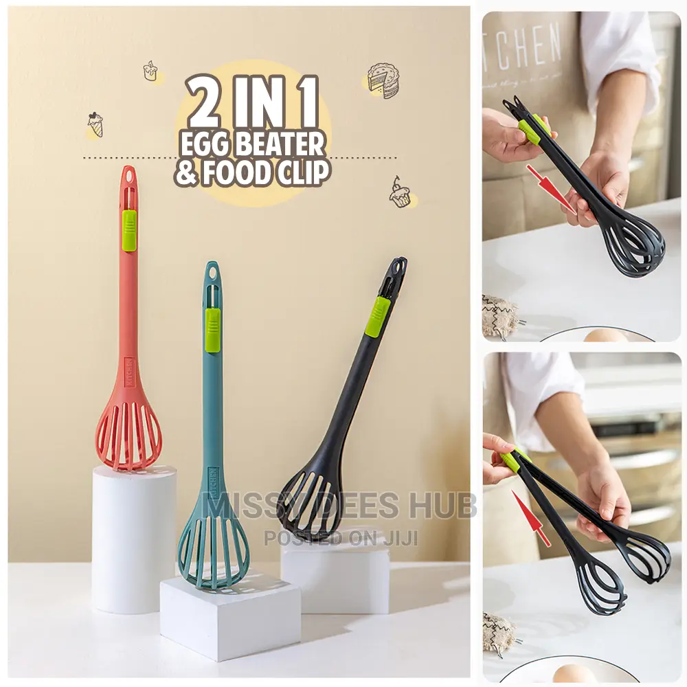 Multifunctional Plastic Tongs/ Egg Beater