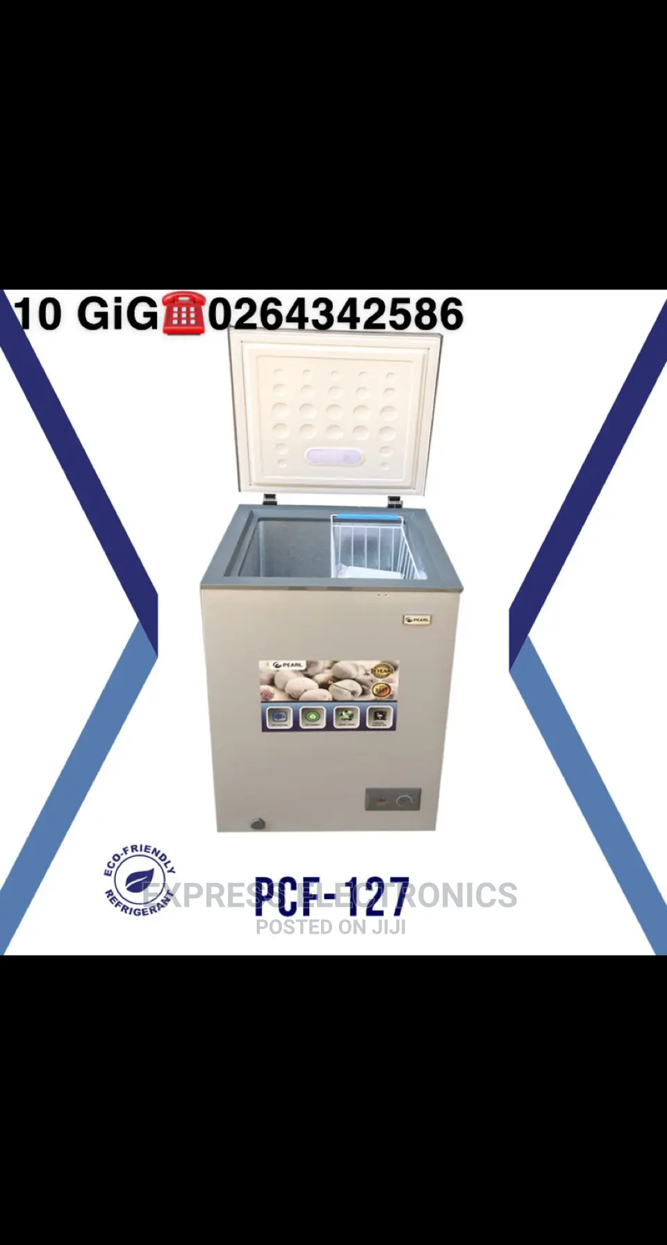 Pearl 100liters Chest Freezer PCF-127+Free Bluetooth Speaker