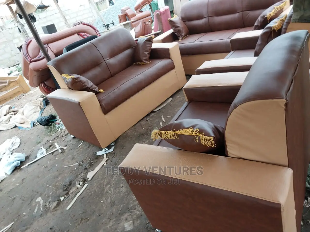 Quality Utv Leather Sofa Set(Free Delivery)