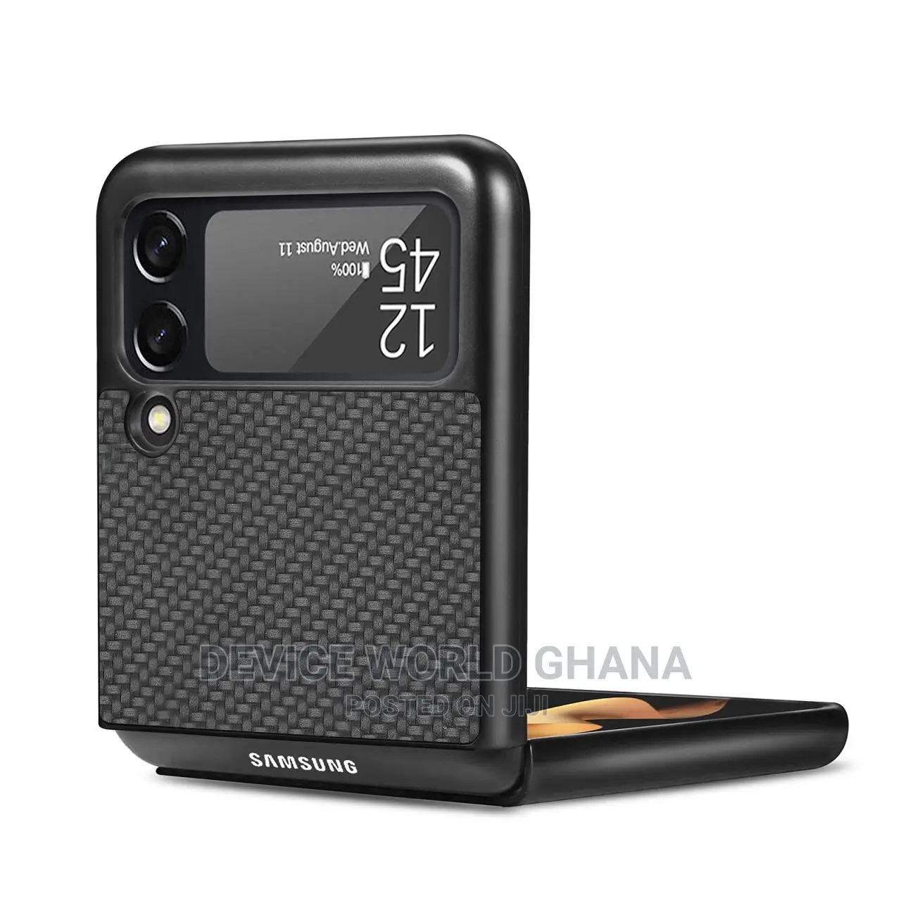 Carbon Fiber Pattern Case for Samsung Z Flip7, 6 5 4 3 2