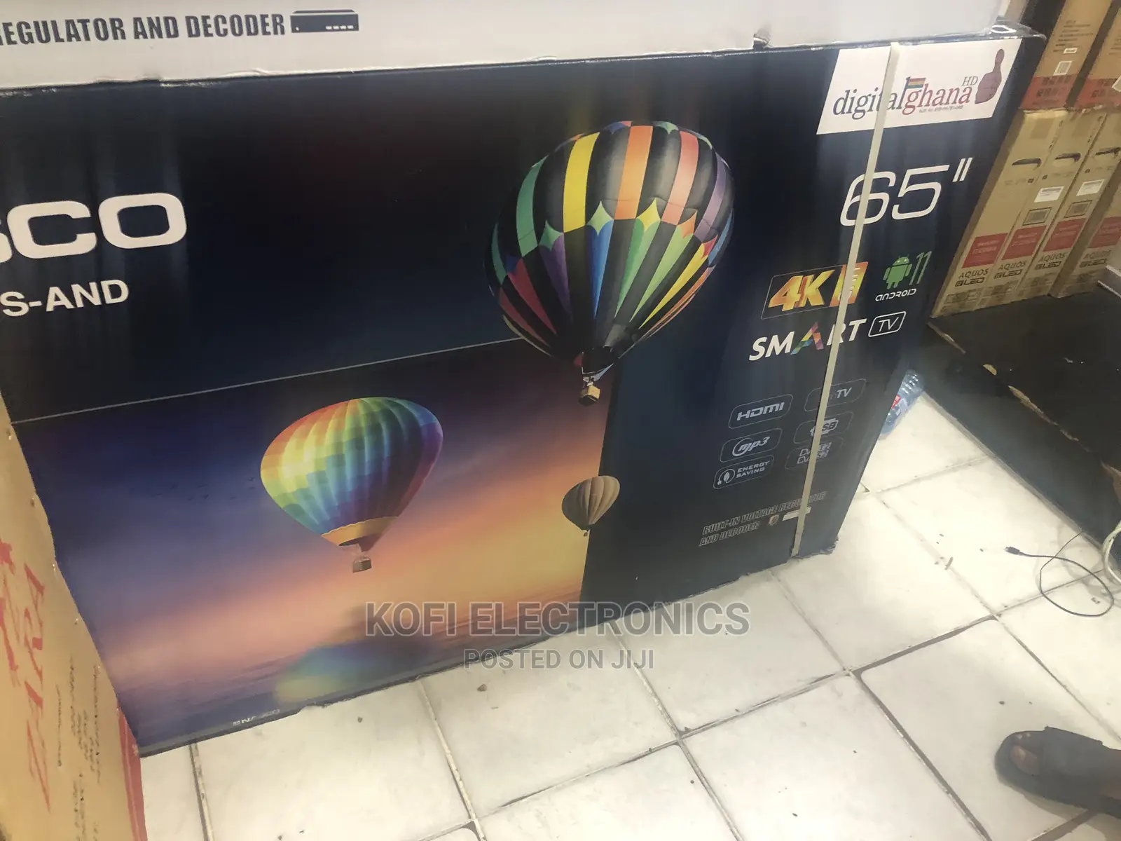 Nasco 65′′ Uhd Digital Satellite Smart TV Nas-J65fus-And