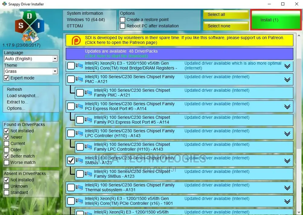 Install Or Update All PC Drivers With Snappy Driver Tool