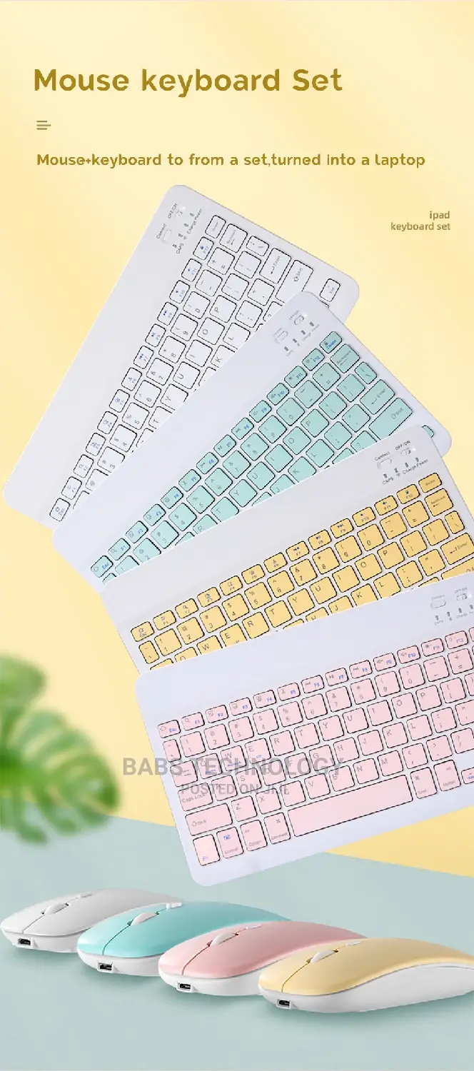 10 Inches Rechargeable Bluetooth Keyboard and Mouse Combo