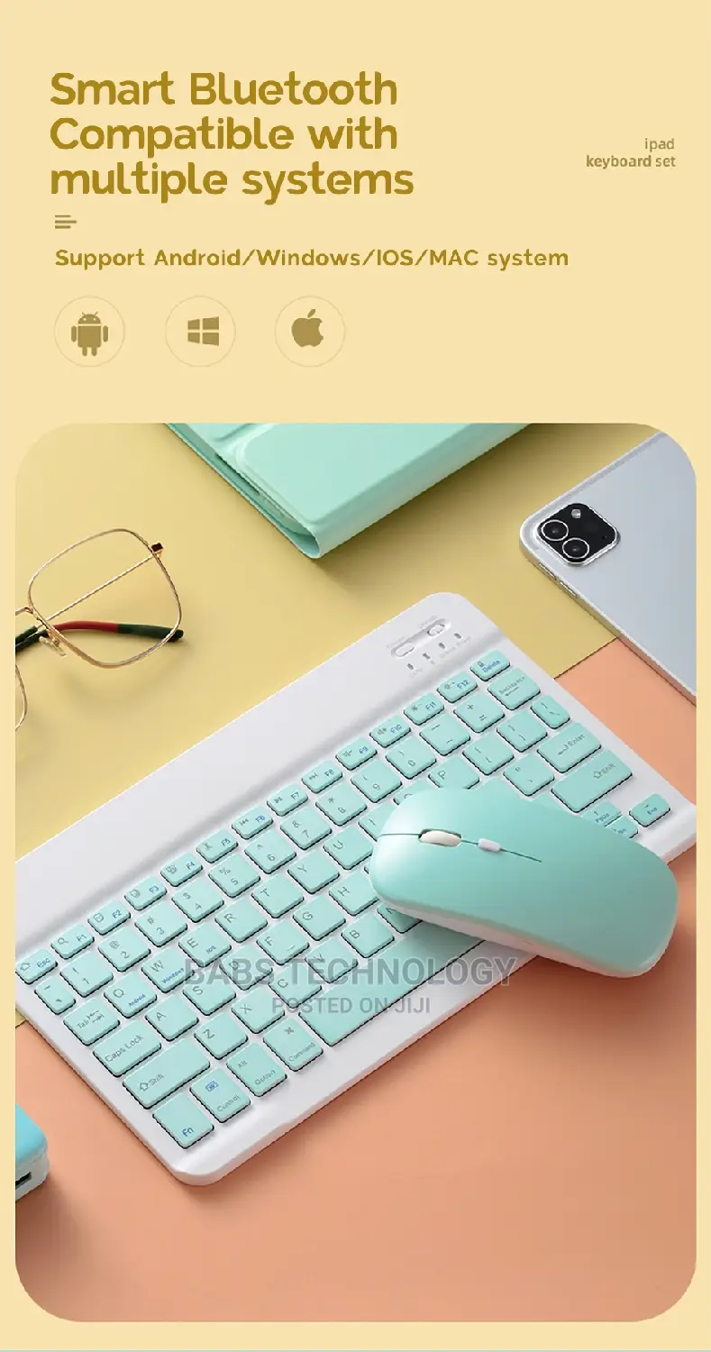10 Inches Rechargeable Bluetooth Keyboard and Mouse Combo