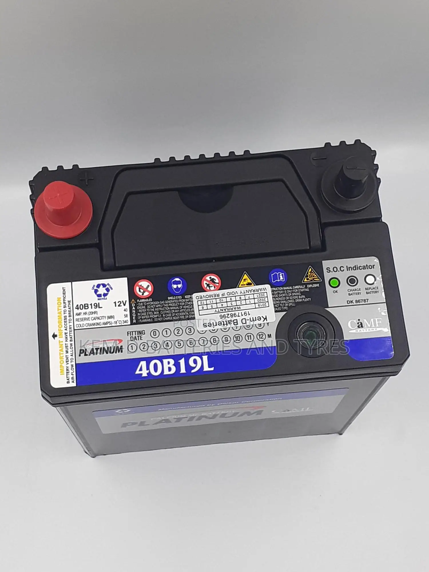 11 Plates Platinum Battery + Home Delivery - For Small Cars