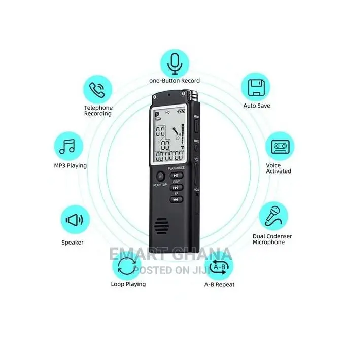 Dual Capacitor Noise Reduction Mp3 Digital Recorder