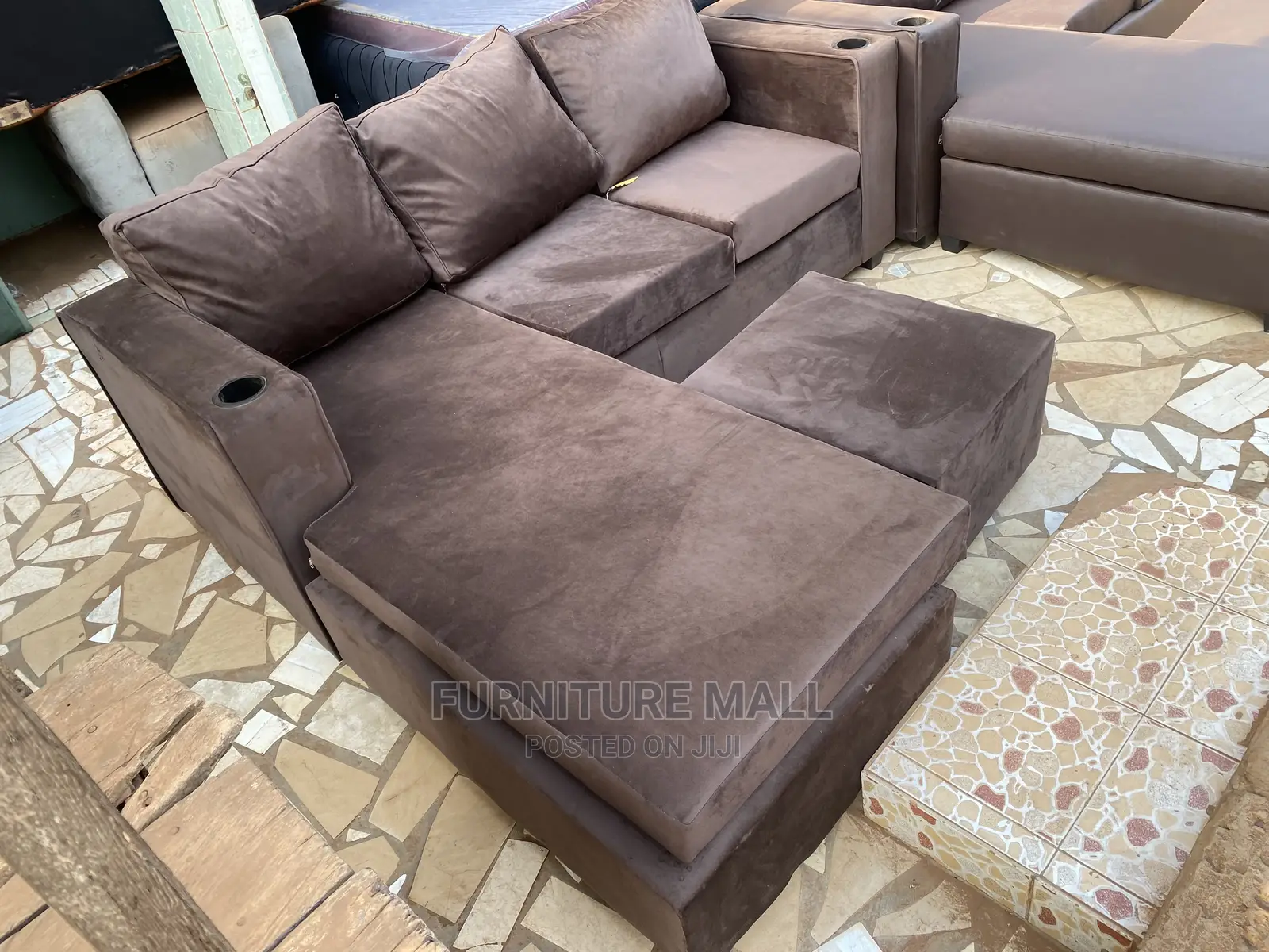 2023 Sued Material L Shape With Cup For Sell. Free Delivery
