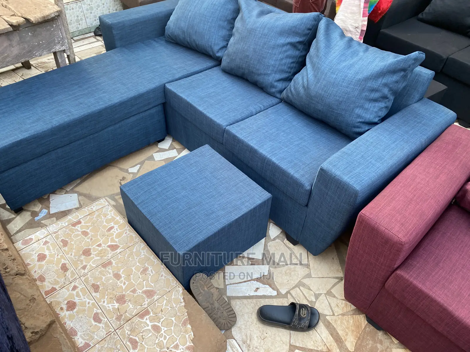 Elegant Blue Black Sofa . Free Delivery