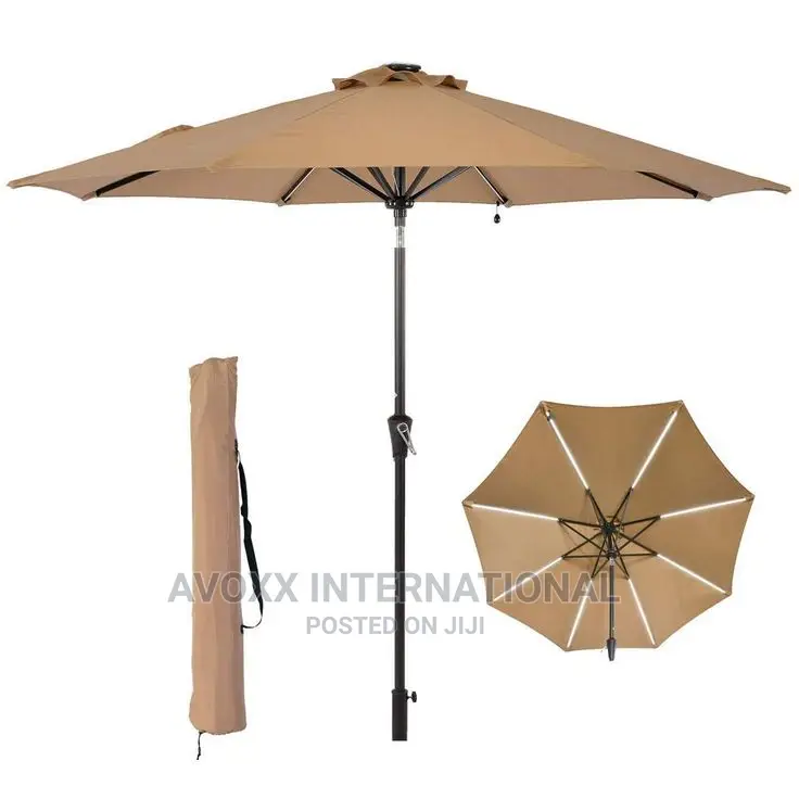 Boyel Living 9-Ft Patio Umbrella With LED Lights - Beige