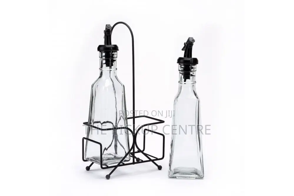 Living Space Oil Vinegar Bottle Set With Caddy 295ml