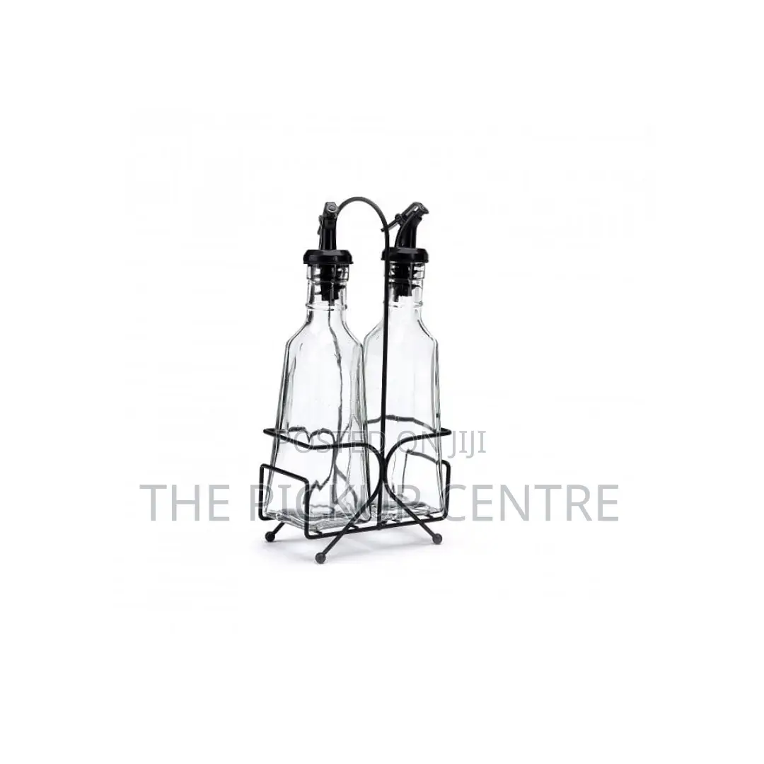 Living Space Oil Vinegar Bottle Set With Caddy 295ml