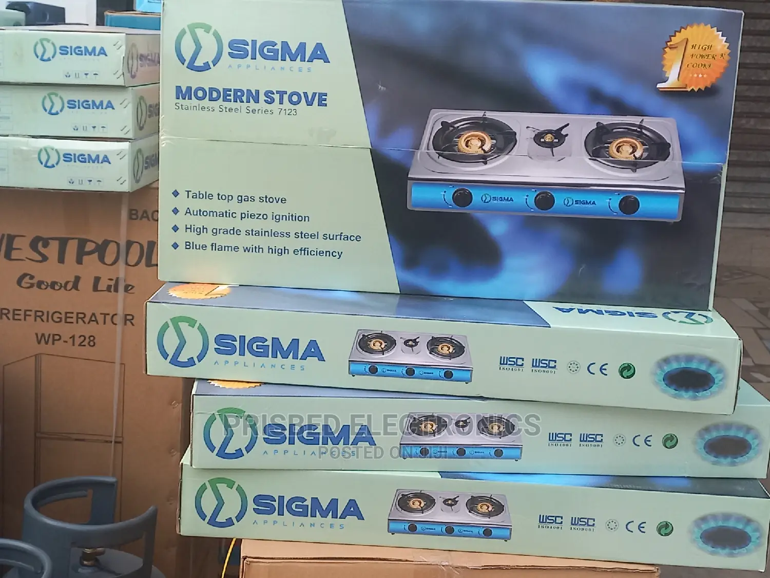 Sigma 3burner Gas Stove Stainless Steel