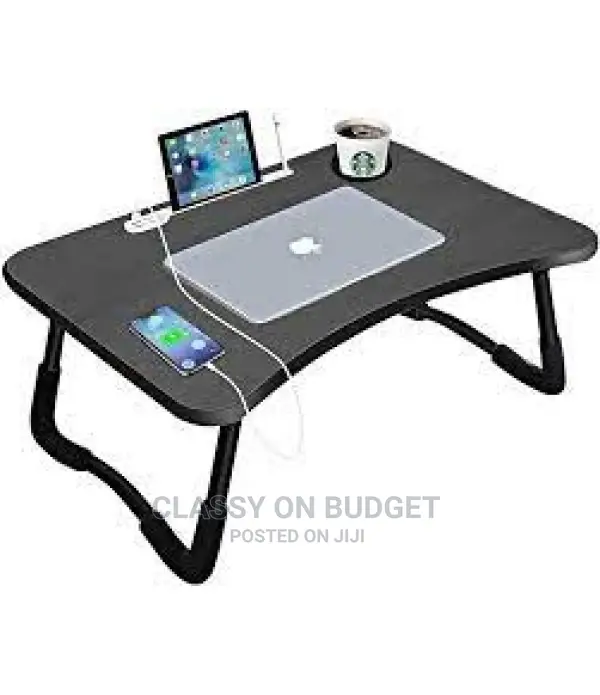 Foldable Laptop Table With Usb, Drawer, Fan