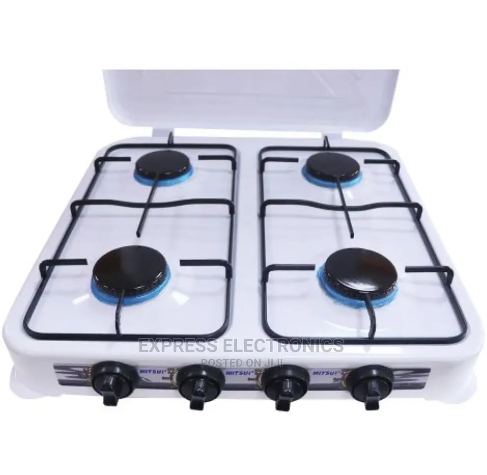 Table Top Gas Cooker - 4 Burner - White Nasco Long Lasting