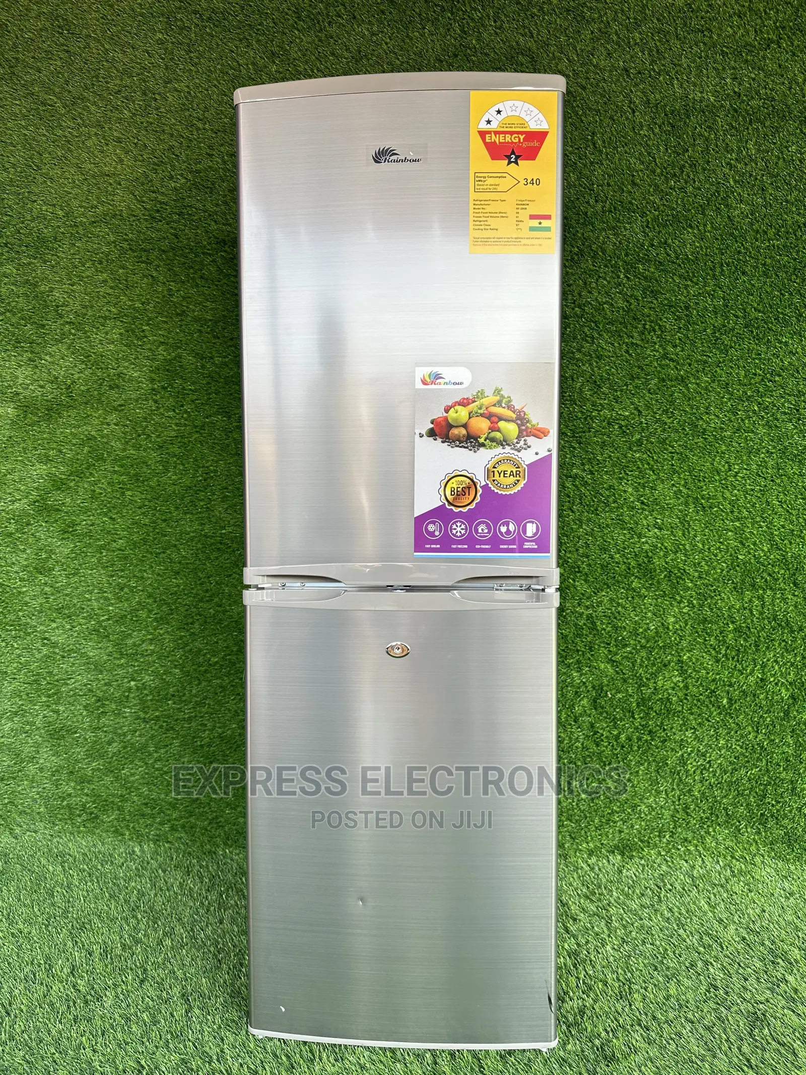 Rainbow Eco Friendly Led Light Refrigerator Bouble Door