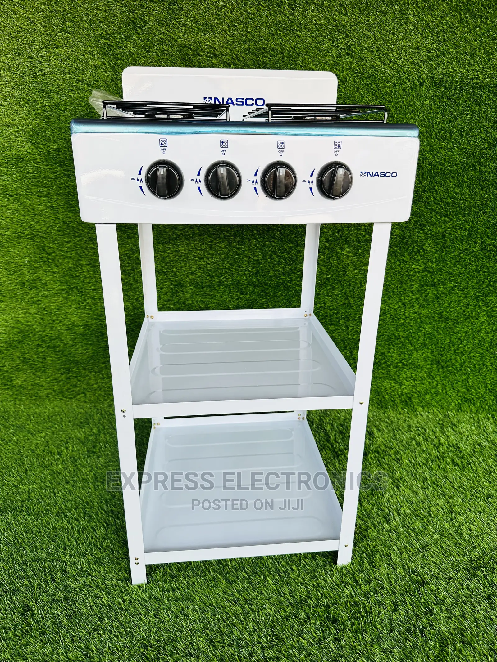 Compact and Stylish Black Caps Nasco 4BURNER White Color