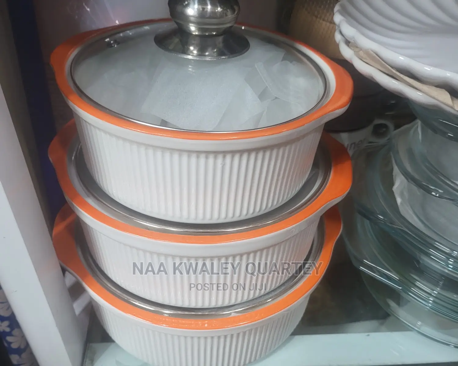 3pcs Ceramic Bowls Set With Lids