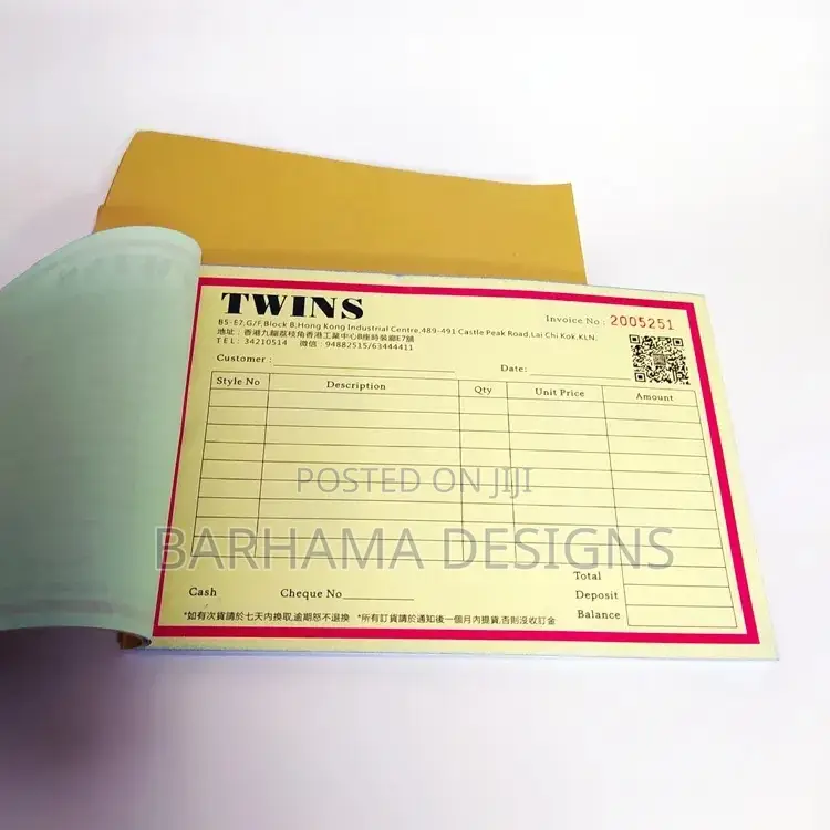 Receipt Books and Invoice