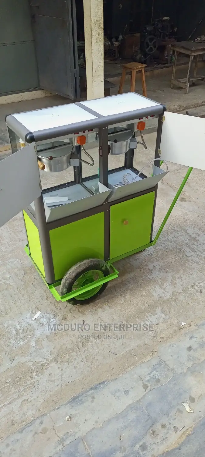 Double Popcorn Machines on Wheels