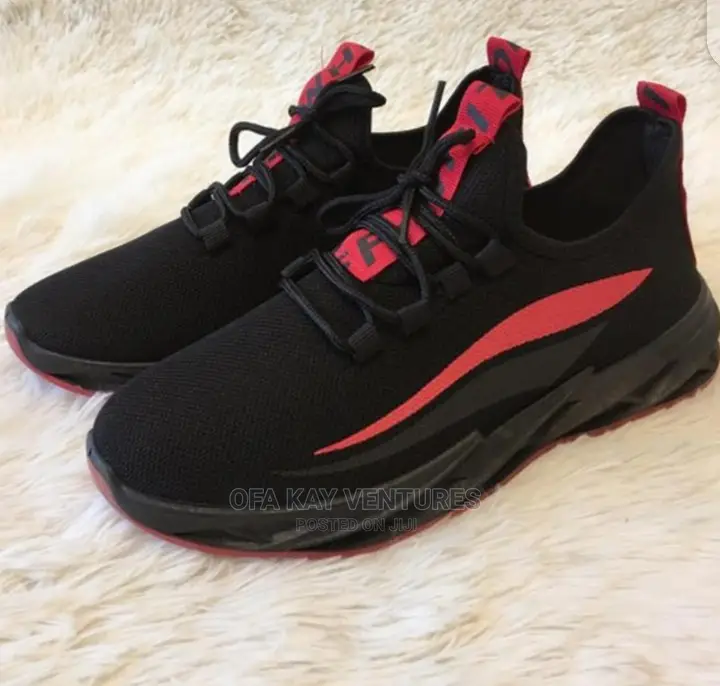 Men's Stylish Shoe Black and Red