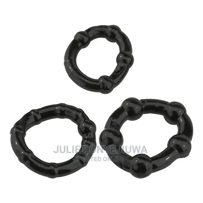 3 Pcs Set Penis Erection Beaded Cockrings. Delay Ejaculation