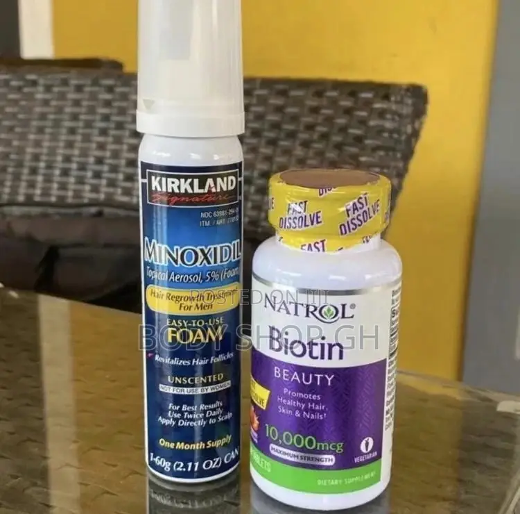 Beard and Hair Regrowth Combo Package - Minoxidil + Biotin
