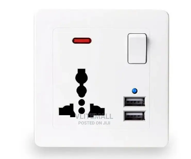 Dyeson Universal Socket With 2-Usb Neon Indicator Lights
