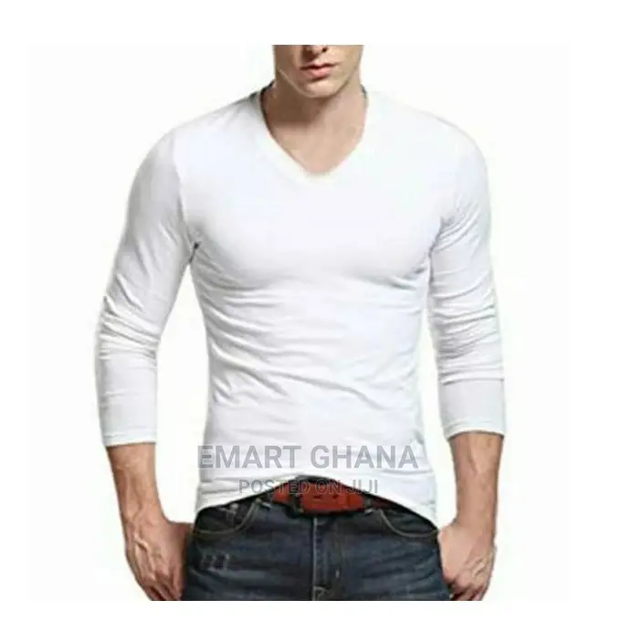 Chase Deer V-Neck Long Sleeves T-Shirt - White