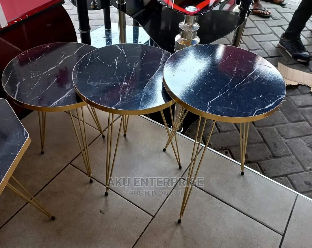 3 Set Gold Coffee Bed Side Tables
