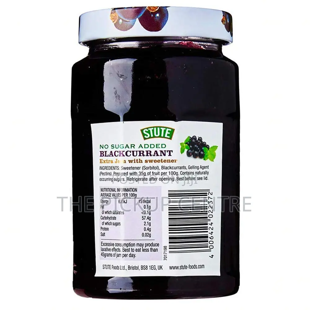 Stute Blackcurrant Extra Jam Bottle, Violet, 430 G,