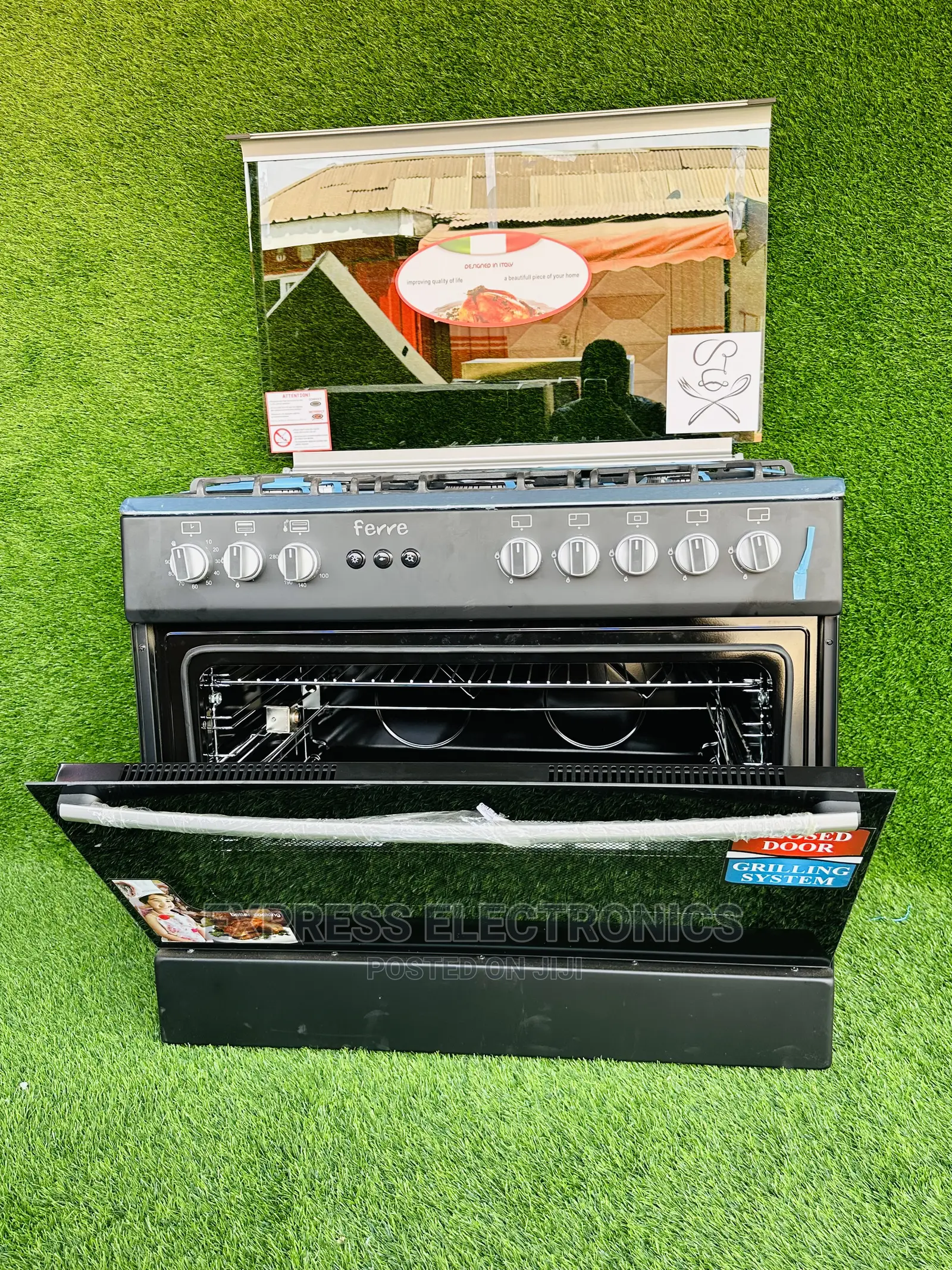 90cm Free Standing Stove Ferre 5burner Gas Cooker Gill Oven