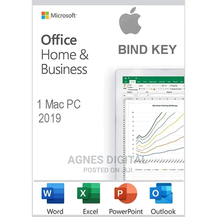 Microsoft Office 2019 Home and Business Apple Mac–(Bind Key)