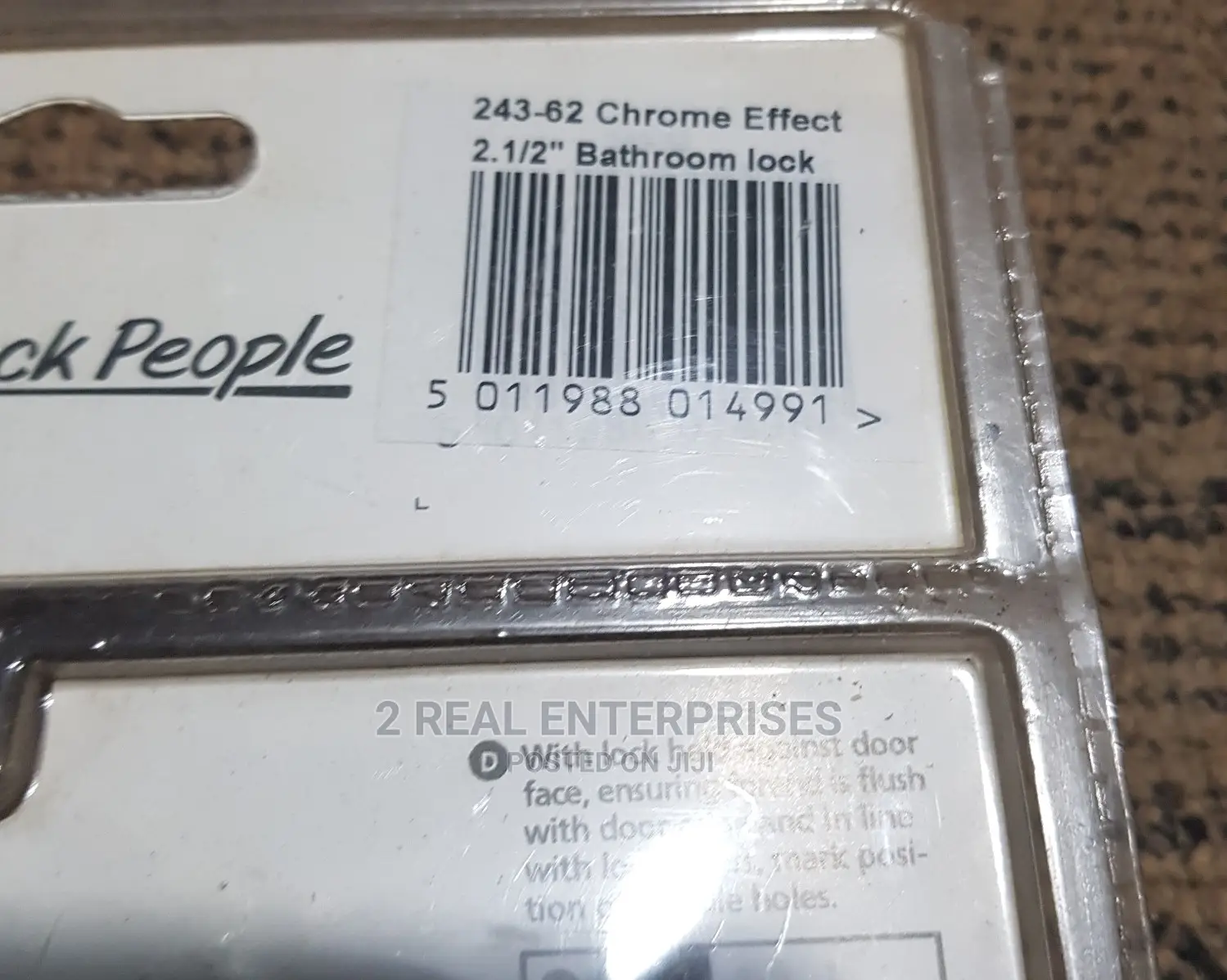 Chrome Effect Bathroom Lock 2.5 Inches