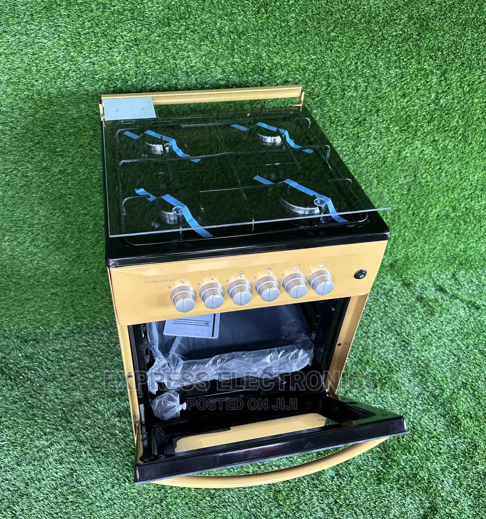 Double Grid Gold 4burner Stove Volcano Gas Cooker Oven