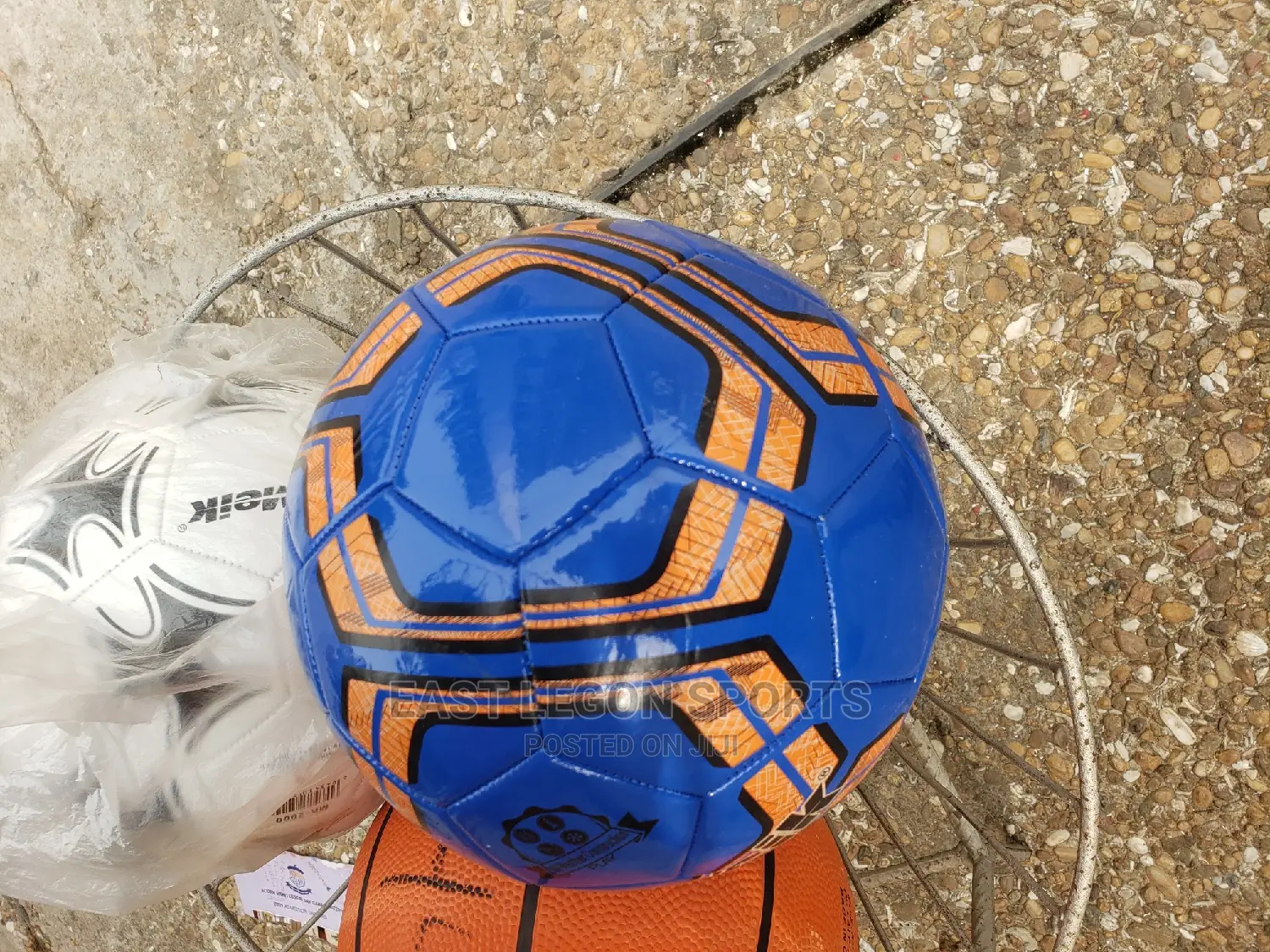 Football Leather Size 5 Blue Soccer