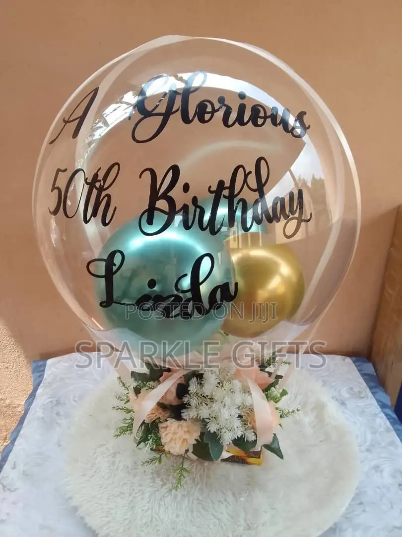 Birthday and Birthday Balloon and Flower Bouquet Gift