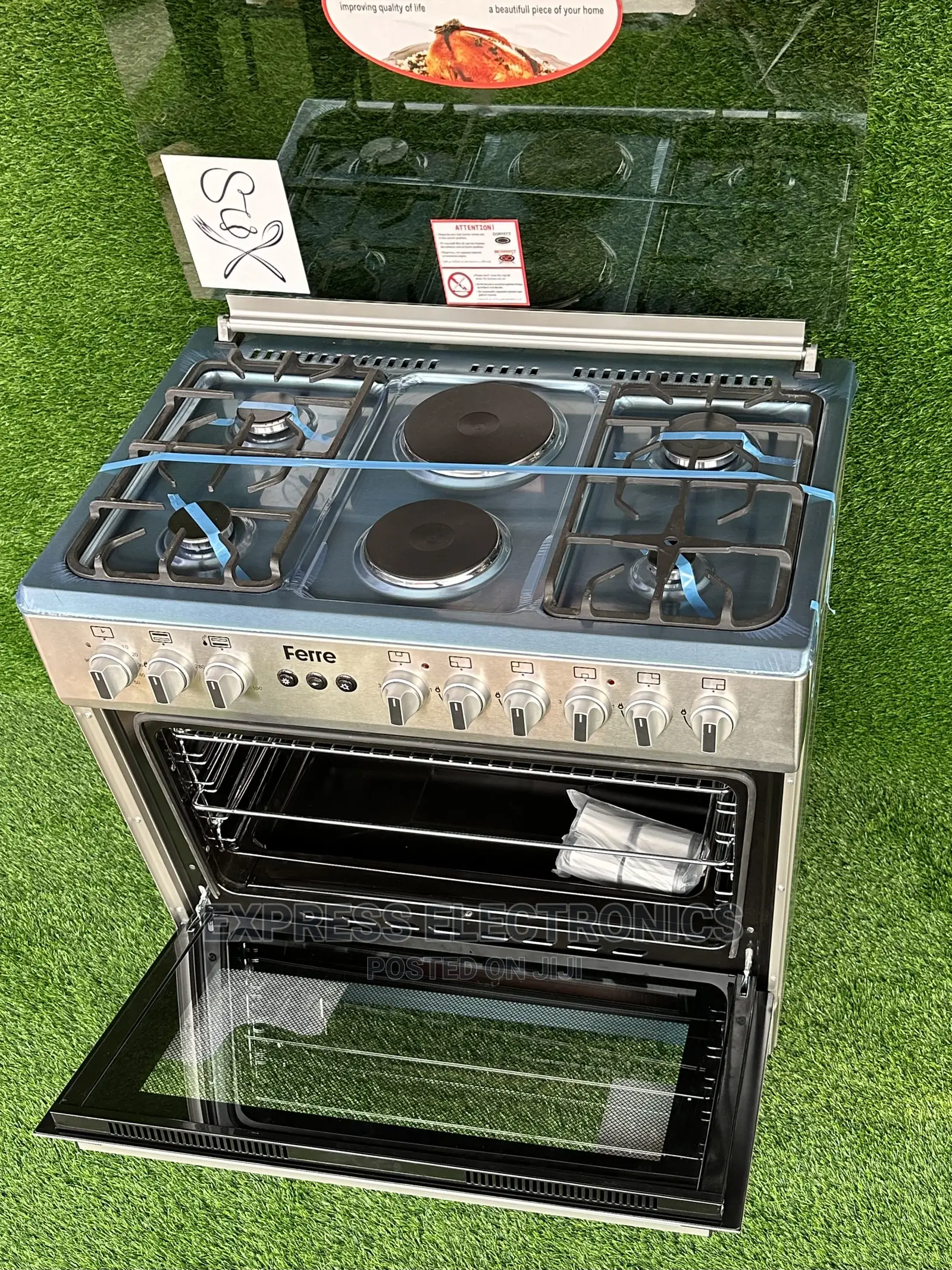 4+2 Gas Cooker Stainless Steel Autoignition Oven Grill 60/90