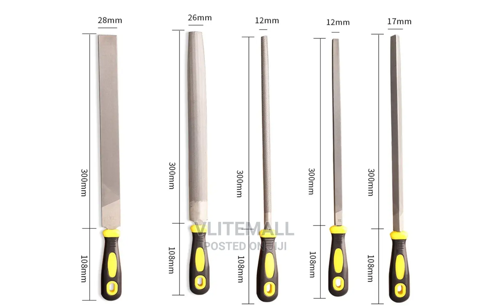 8" 5pcs Steel File Set